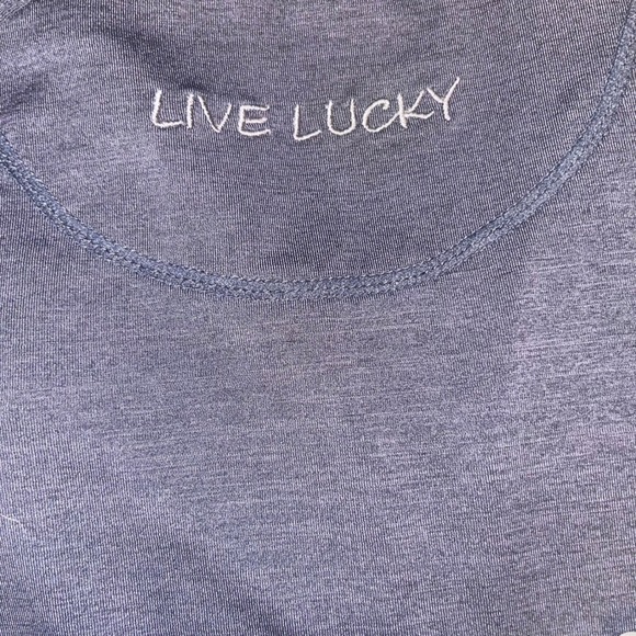 Black Clover Quarter Zip Pullover Live Lucky Blue Golf Top 24" Chest - Picture 5 of 6